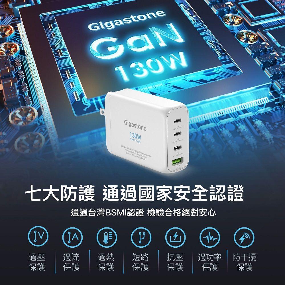 Gigastone 氮化鎵 GaN 130W 快速充電器 + USB-C 編織充電線 PD-130W+PD-130B-細節圖5