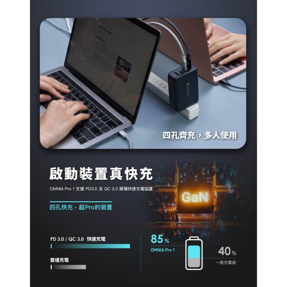 ADAM 亞果元素 OMNIA Pro 1 120W 4孔旅行萬用快速電源供應器 豆腐頭 充電頭 充電器 光華商場-細節圖6