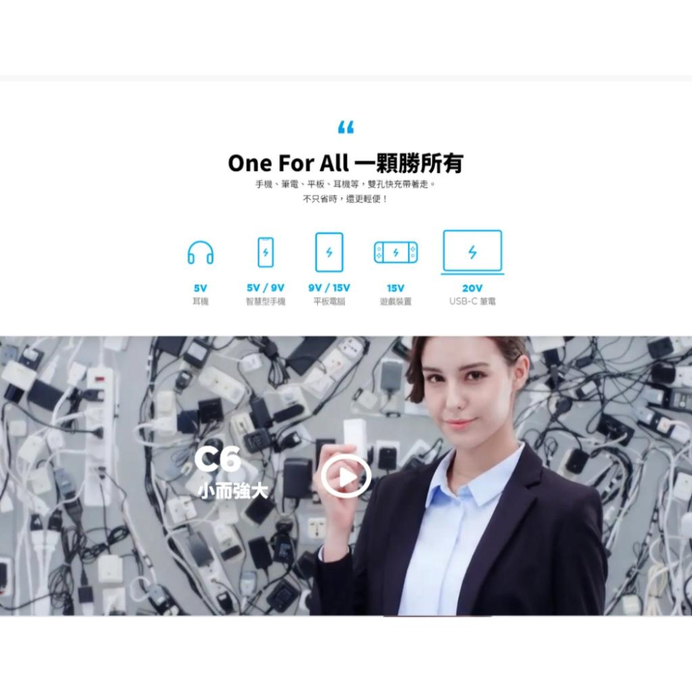 Innergie 台達 C6 60W Type-C GaN 萬用充電器 摺疊版 USB-C 充電頭 氮化鎵 光華-細節圖4