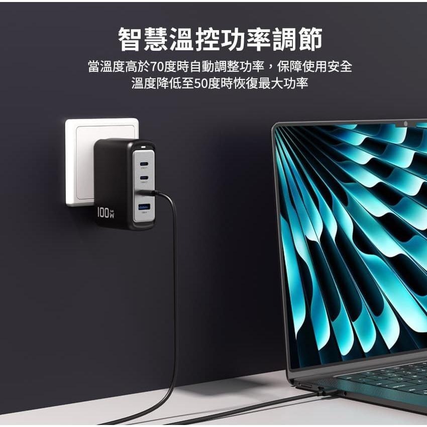 SEEK CU-P1001 100W GaN 電源供應組 USB-A／USB-3 氮化鎵 充電器 變壓器 光華-細節圖7