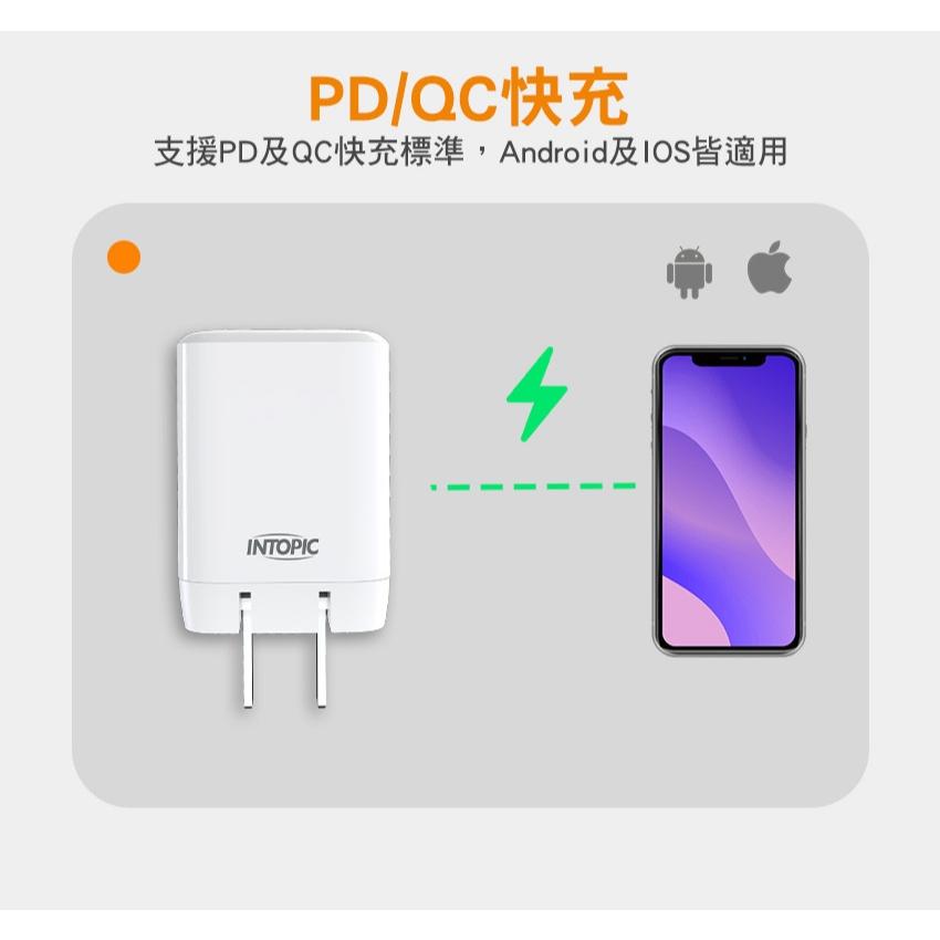 Intopic 廣鼎 CU-P035 PD 35W 電源供應器 充電器 充電頭 快充 豆腐頭 光華商場-細節圖4