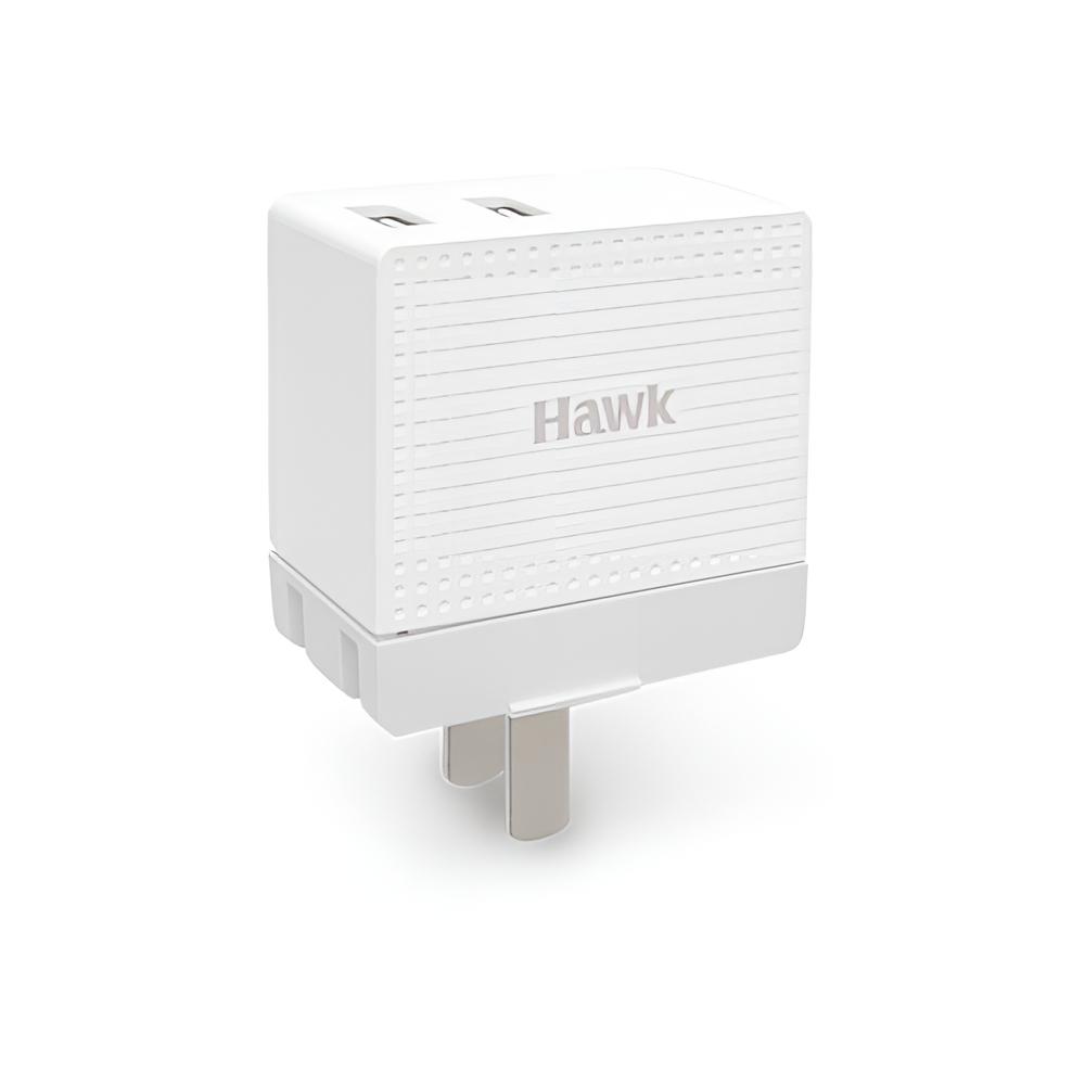 Hawk 浩客 C168－2.4A 雙USB電源供應器 充電器 充電頭 USB TYPE-A 豆腐頭 ABC168R-細節圖2