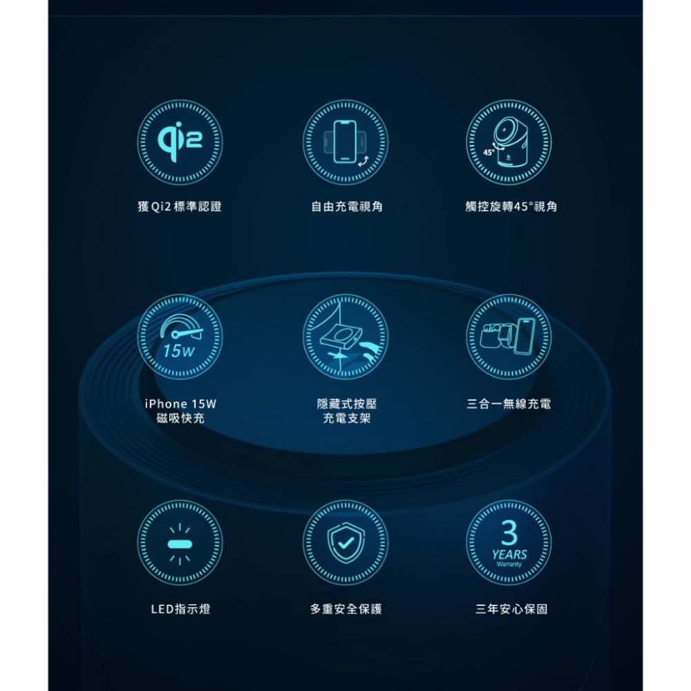 ADAM 亞果元素 Mag Tube/Qube－Qi2 智慧型三合一 旅行磁吸無線充電座 充電器 無線充電座 光華-細節圖4