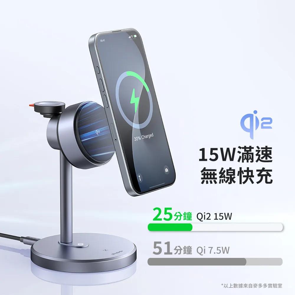 Mcdodo 麥多多 MagQ－Qi2 三合一磁吸無線充電支架 充電器 充電座 磁吸充電座 磁吸充電器 光華-細節圖6