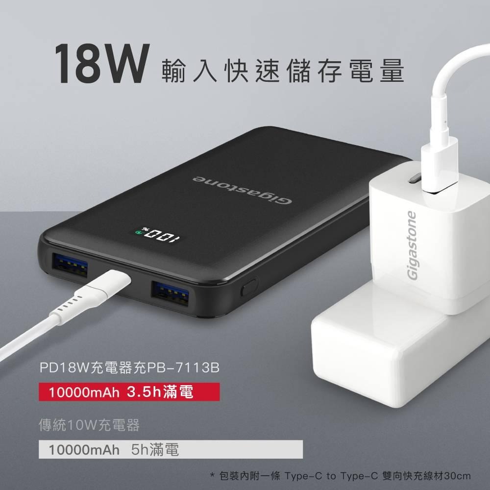 Gigastone PB-7113B Type-C 雙向快充行動電源 PD QC 快充 iPhone 光華商場 公司貨-細節圖5