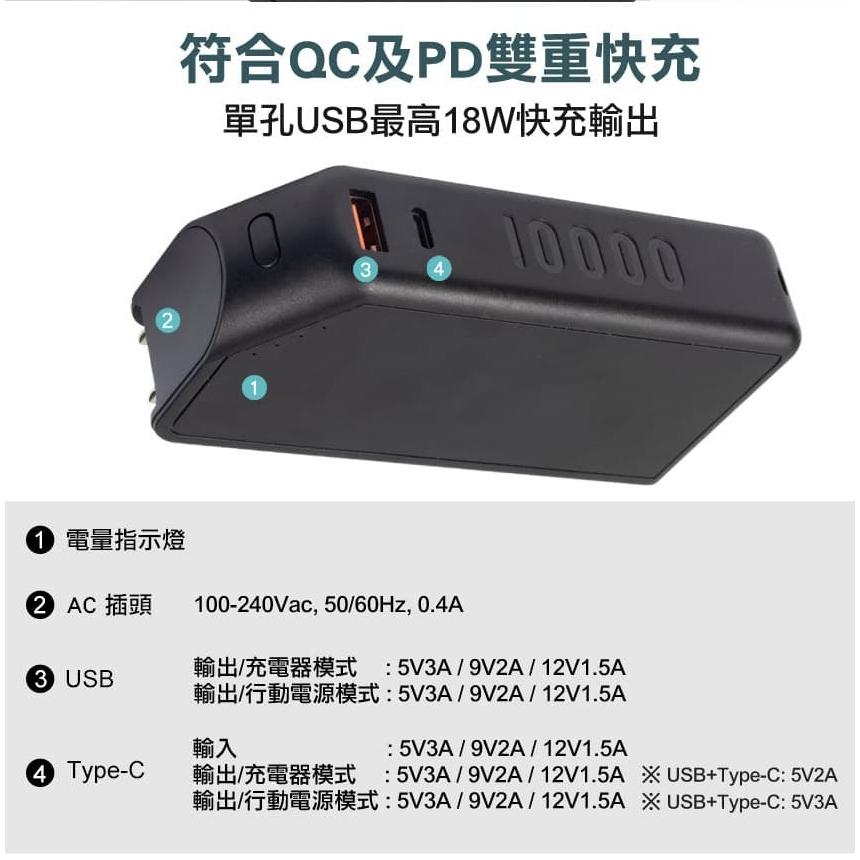 Intopic 廣鼎 PW-C112 PD/QC 18W快充旅充式行動電源 行動電源 充電器 電源 18W 快充 光華-細節圖7