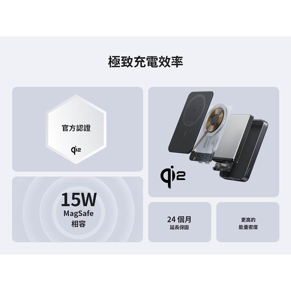 Anker A1664－ Qi2 超薄磁吸行動電源 10000mAh Wh標示 行動電源 磁吸充電 無線充電 光華-細節圖4