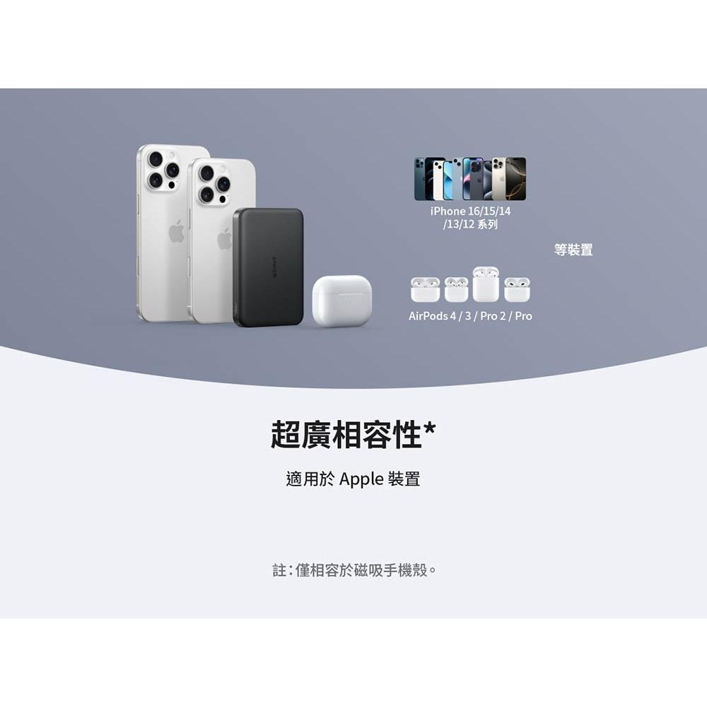 Anker A1664－ Qi2 超薄磁吸行動電源 10000mAh Wh標示 行動電源 磁吸充電 無線充電 光華-細節圖6