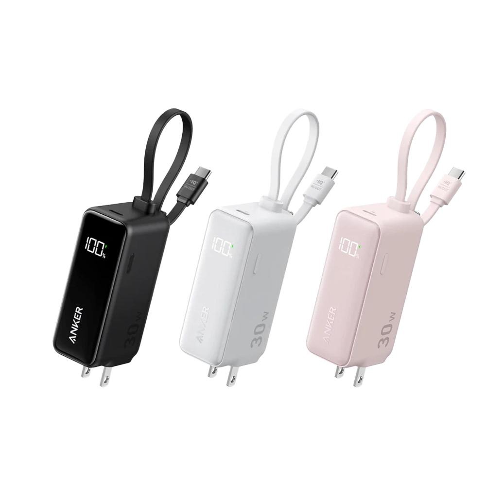 Anker A1636－5000mAh 30W 三合一行動電源 自帶線 行動電源 行動充 充電器 光華-細節圖2