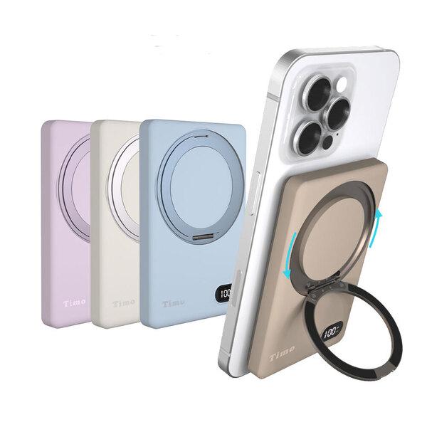 Timo MCK-WCT 360度旋轉支架 磁吸無線充行動電源 5000mAh 無線充電 行動電源 行動充電器 光華-細節圖2