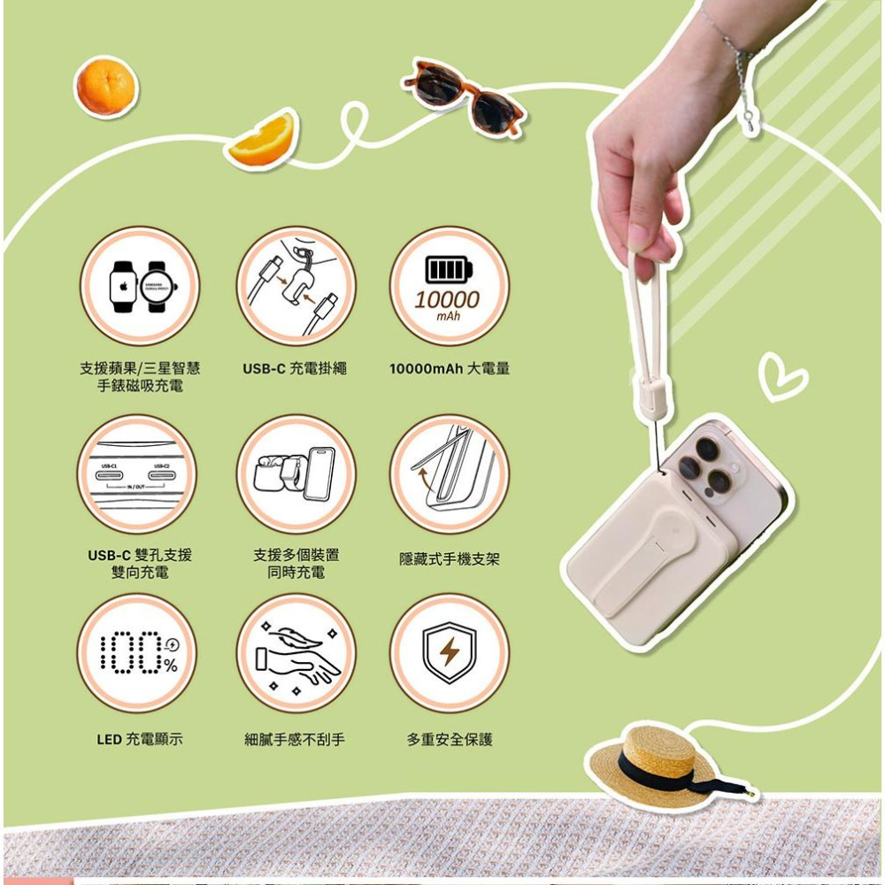 ADAM 亞果元素 VIONTA C2 Pro 八合一磁吸行動電源 10000mAh 行動電源 行動充 充電器 光華-細節圖7