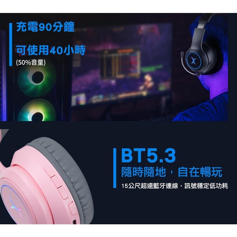 Foxxray FXR-HAB-10 炫喵響狐 低延遲 藍芽 無線電競耳機 粉色 黑色 無線耳機 耳罩式 光華商場-細節圖7