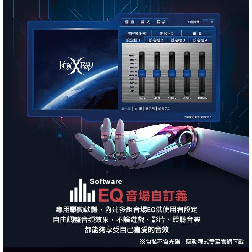 FOXXRAY FXR-HAU-37 波賽頓響狐 USB 耳罩式 電競耳麥 有線耳機 RGB 黑色 白色 光華商場-細節圖5