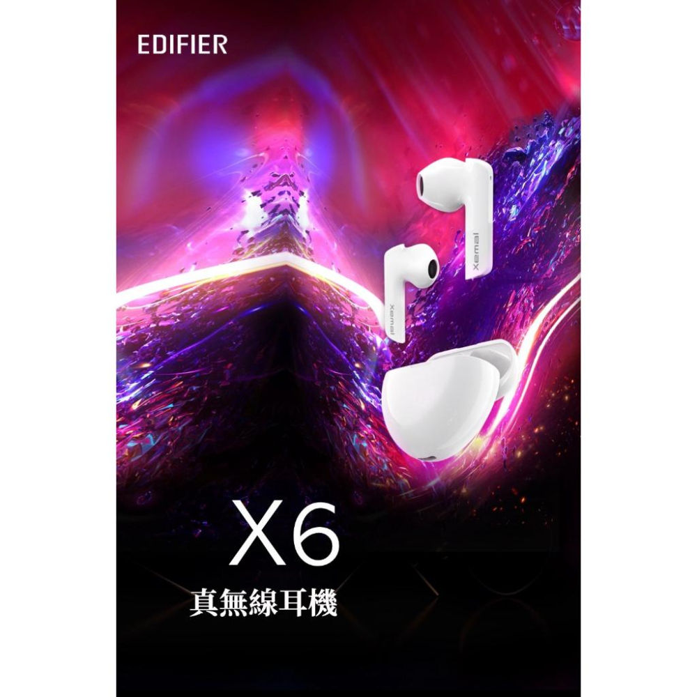 Edifier X6 真無線藍牙耳機 白 無線耳機 高音質 降噪 支援快充 運動耳機 光華商場-細節圖3