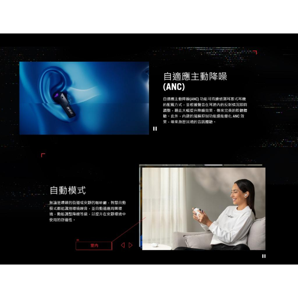 ASUS 華碩 ROG Cetra True Wireless SpeedNova 真無線藍芽耳機 藍芽耳機-細節圖7