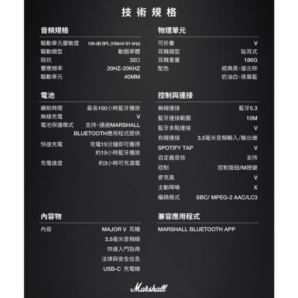 Marshall 馬歇爾 Major V 耳罩式藍牙耳機 藍牙耳機 無線耳機 音樂耳機 耳罩式耳機 光華商場 公司貨-細節圖8