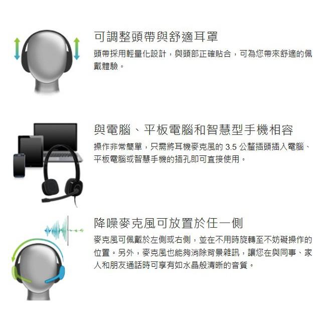 Logitech 羅技 H151 立體耳機 麥克風 耳罩式 耳麥 有線耳機 公司貨 光華商場【現貨熱銷】-細節圖5