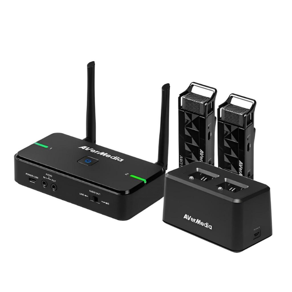 AVerMedia 圓剛 AW315F 2.4GHz 無線教學雙麥克風+充電組 AW315C 教學專用 智能配對 壁掛式-細節圖2