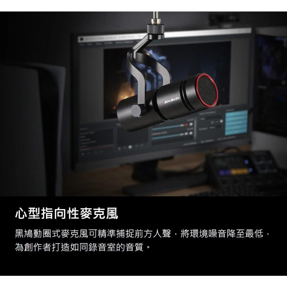AVerMedia 圓剛 AM330 黑鳩 動圈式 XLR麥克風 中音域加強 環境噪音降低 高品質錄音使用-細節圖4