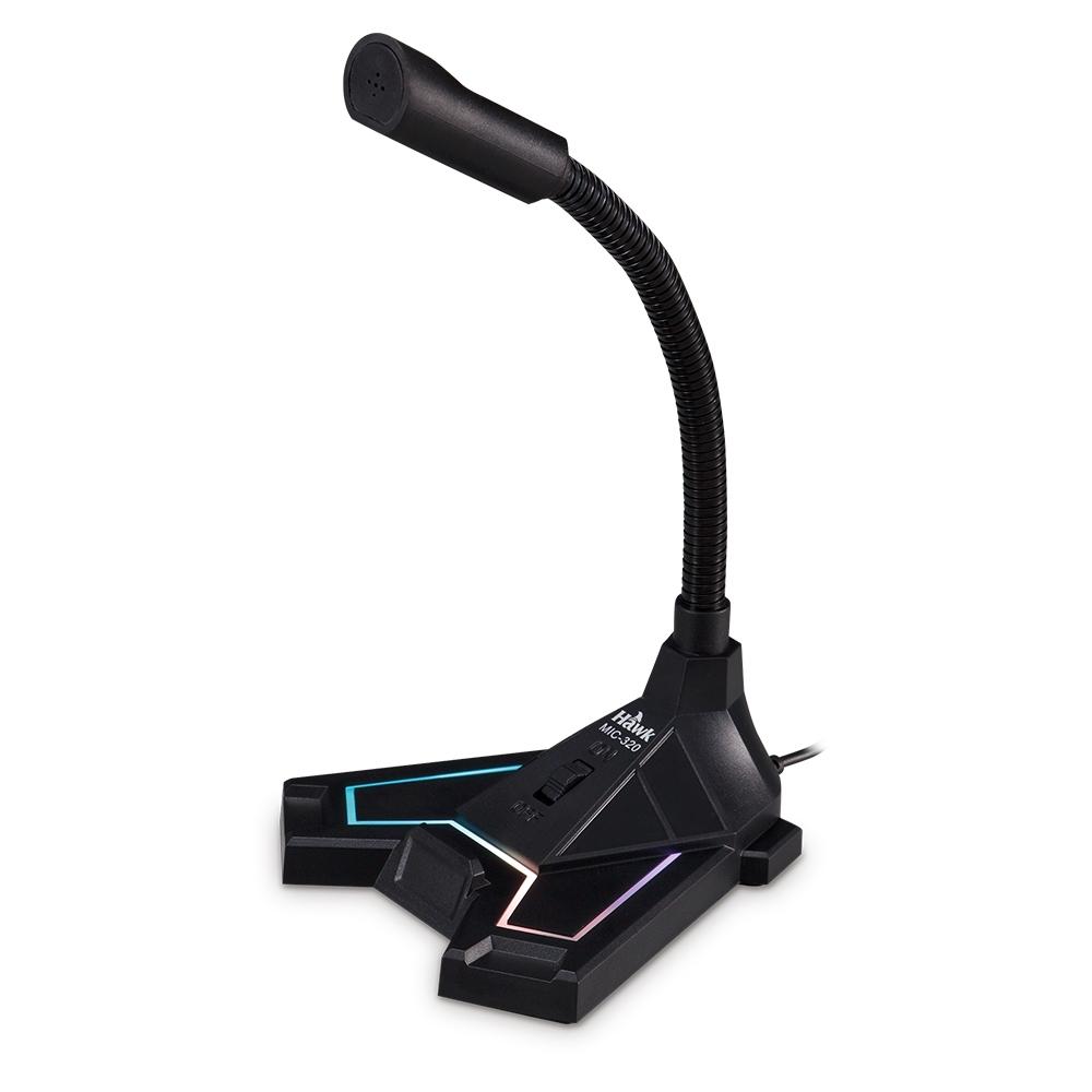 HAWK 浩客 MIC320 USB RGB 發光 電競麥克風 全指向性 03-MIC320BK 光華商場-細節圖2