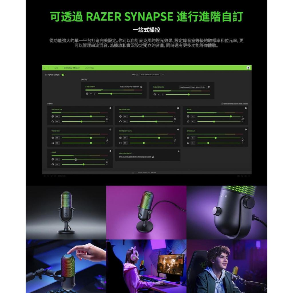 【新品現貨】Razer雷蛇 Seiren V3 Chroma USB麥克風 魔音海妖 V3 幻彩版 USB 麥克風 光華-細節圖6