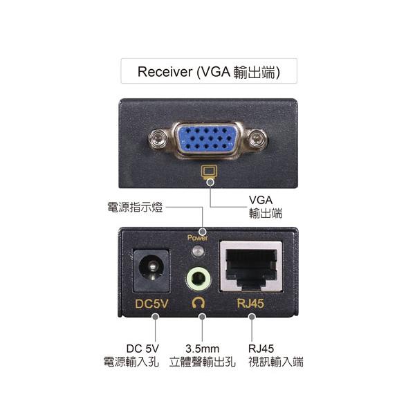 伽利略 VGA/Audio VAE100 延伸器 100m 不含網路線 影音延伸器 隨插即用 光華商場-細節圖8
