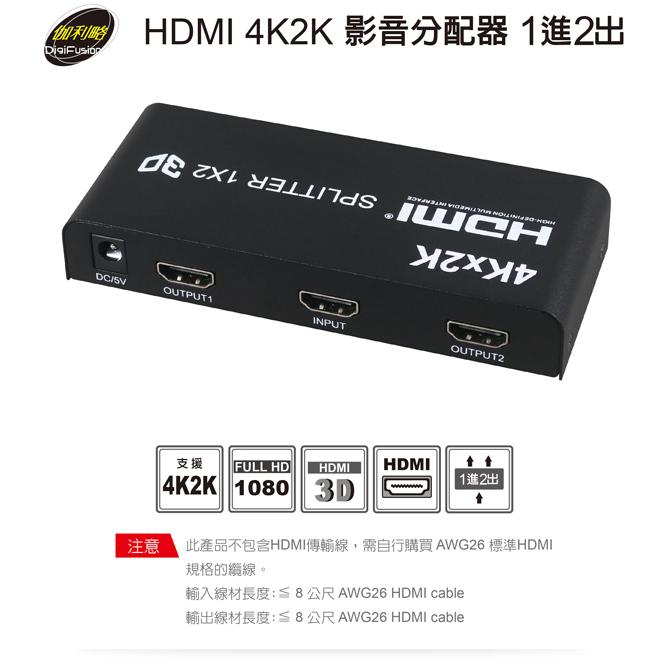 Digifusion 伽利略 HDS102A 2P HDMI 1.4b 4K2K 影音分配器 影音轉換器 光華商場-細節圖3