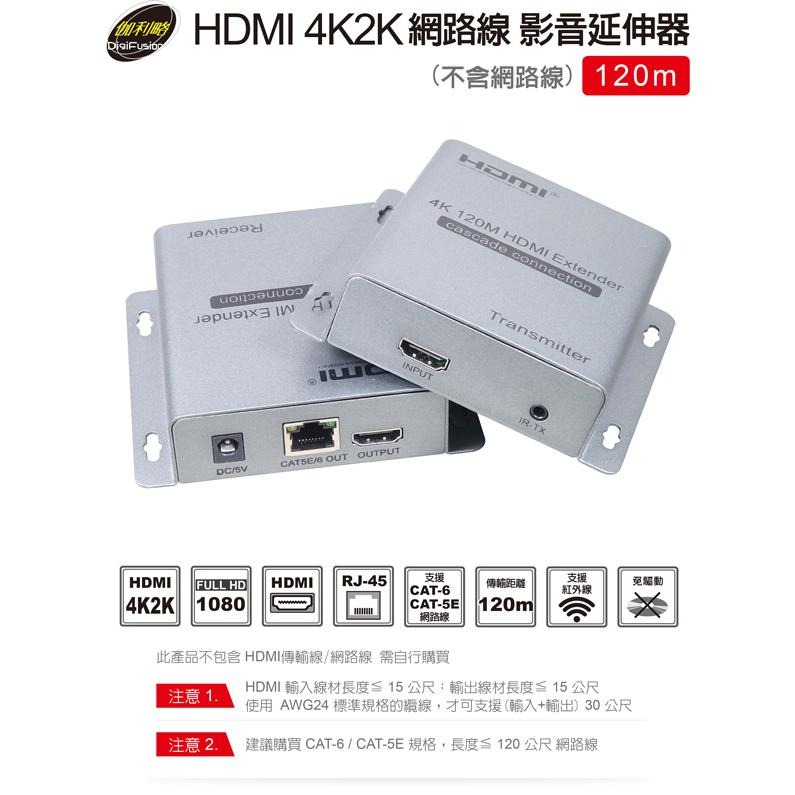 伽利略 HDR4120 HDMI 4K/2K 網路線 數據線 影音延伸器 120m HDMI延長 不含網路線 光華商場-細節圖3