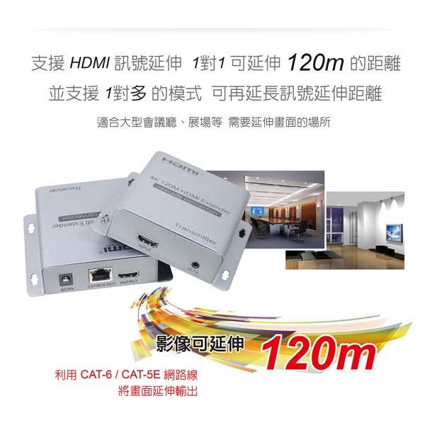 伽利略 HDR4120 HDMI 4K/2K 網路線 數據線 影音延伸器 120m HDMI延長 不含網路線 光華商場-細節圖4