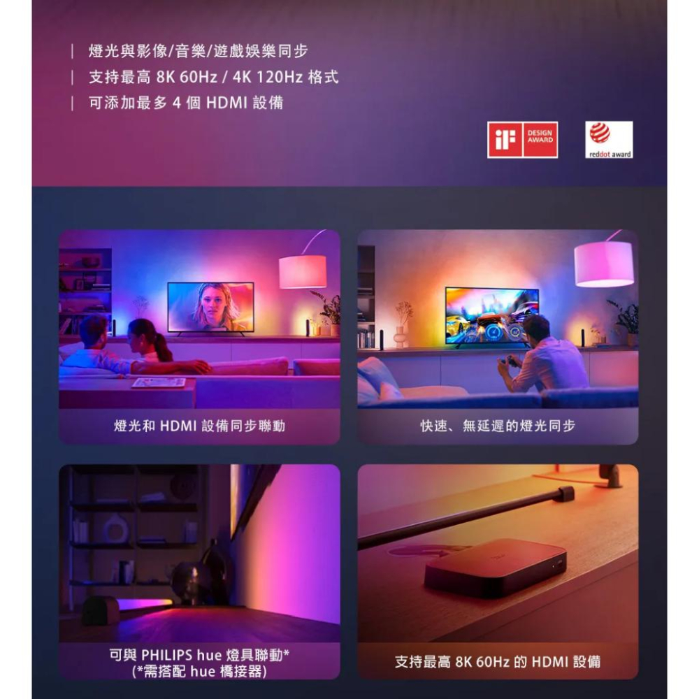 Philips 飛利浦 Hue Play－8K HDMI 影音燈光同步器 (PH024) 燈光控制器 畫面同步 光華-細節圖4