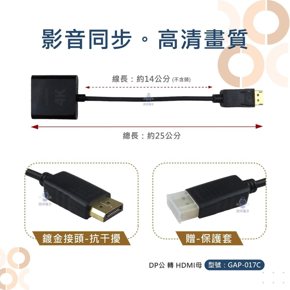 i-gota 愛購它 DP 轉 HDMI 母 轉接器 DisplayPort 轉接線 螢幕轉接器 光華商場-細節圖7