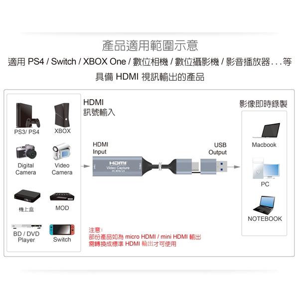 DigiFusion 伽利略 U3THVAC USB HDMI 影音擷取器 1080p 60Hz 畫面擷取器 光華-細節圖4