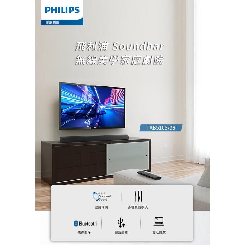 【免運直送】PHILIPS 飛利浦 2.0聲道環繞喇叭 TAB5105/96 音響 TAB5105-細節圖5