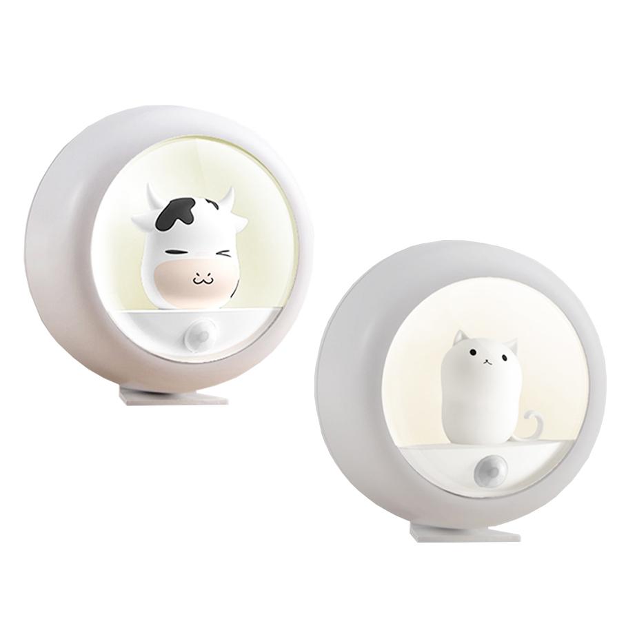 Intopic 廣鼎 GW-SL-001 純白萌喵 療癒乳牛 自動感應 小夜燈 床頭燈 磁吸式 人體感應 光華商場-細節圖2