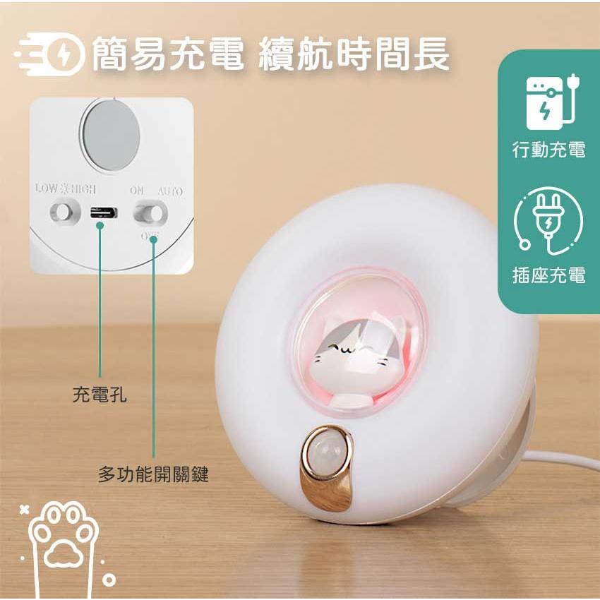 Intopic 廣鼎 GW-SL-002 微笑灰喵 自動感應 小夜燈 床頭燈 磁吸式 感應燈 人體感應 光華商場-細節圖7
