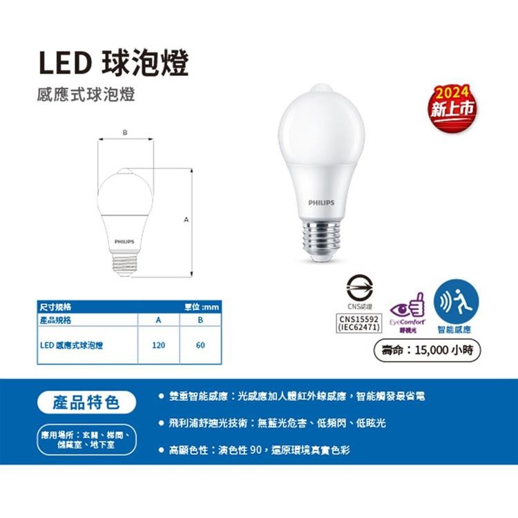 Philips 飛利浦 TLS1 LED 感應式球泡燈 8.8W  2700流明 感應燈泡 燈泡 感應式燈泡 光華-細節圖6