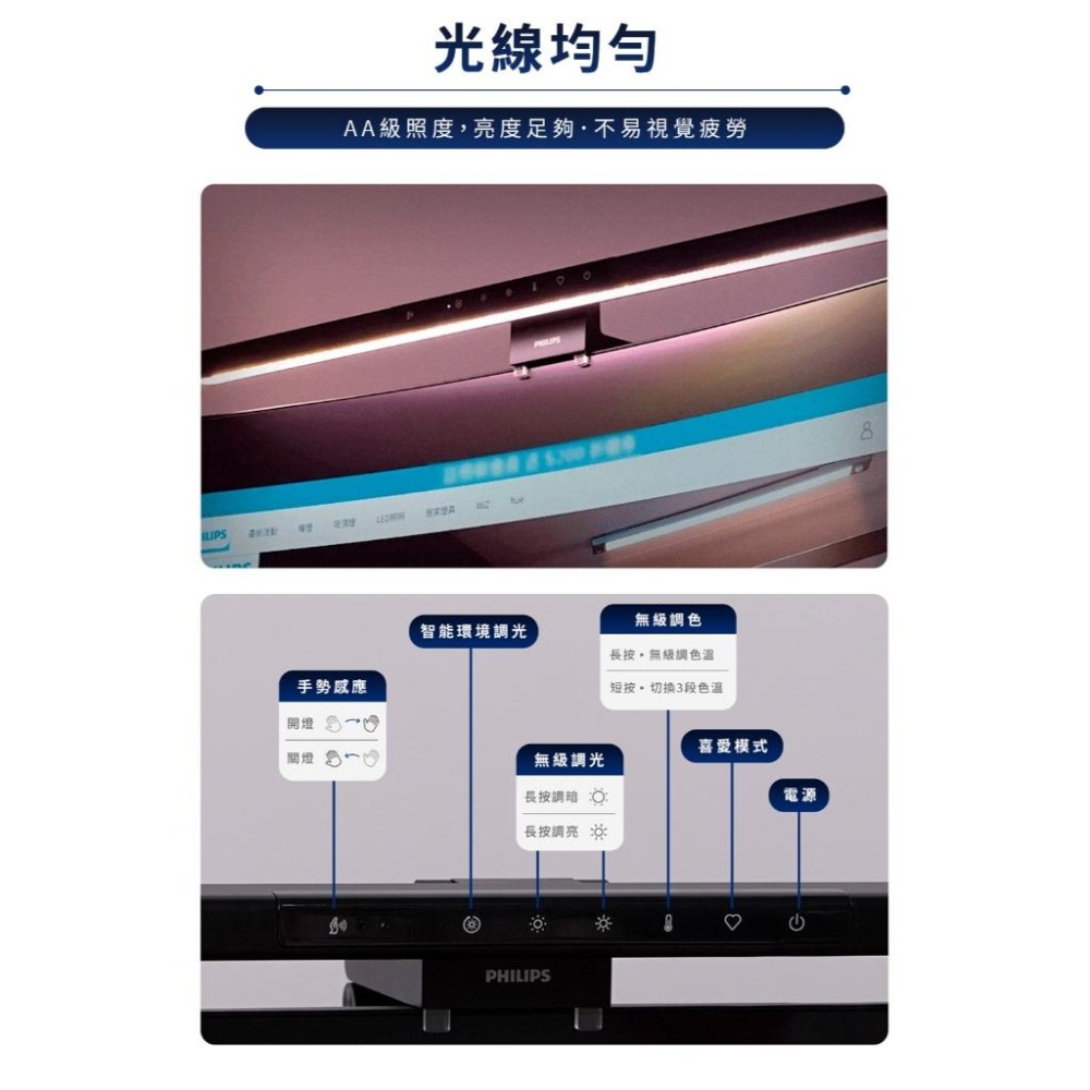 Philips 飛利浦 PAS351 軒笛螢幕智能掛燈 螢幕掛燈 軒笛 飛利浦掛燈 顯示器掛燈 電腦掛燈 光華商場-細節圖7