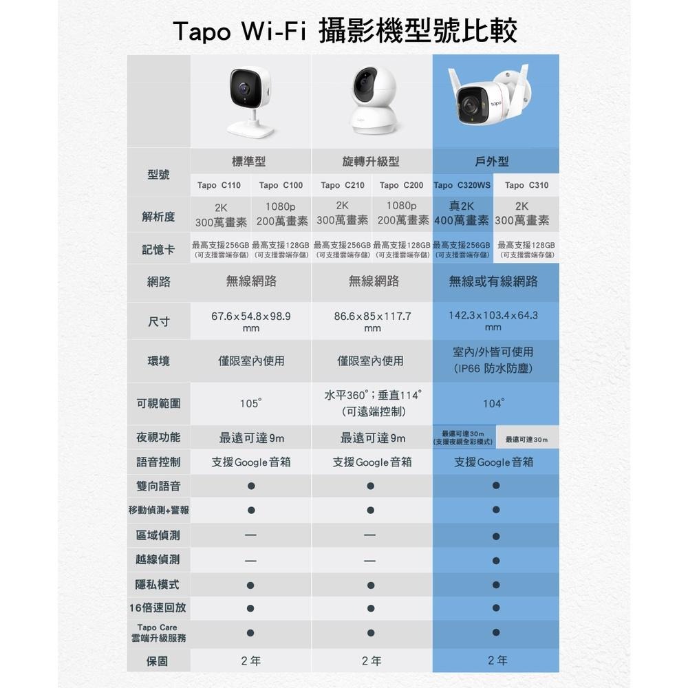 【現貨熱銷】TP-Link Tapo C320WS 2K 戶外防水防塵 WiFi 無線網路攝影機 監視器 光華商場-細節圖3