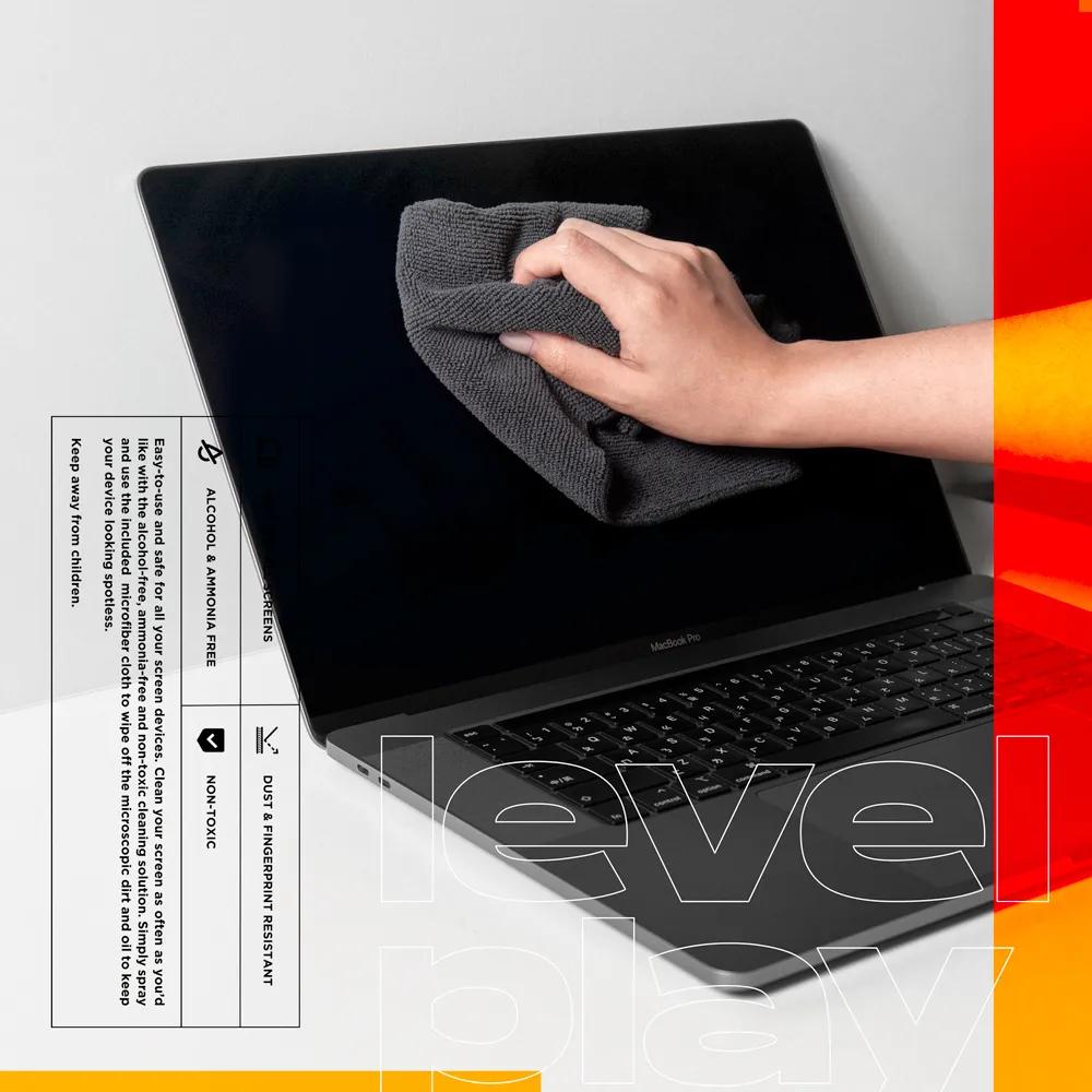 Levelplay 鋭玩 Screen Cleaner Kit 25ml/240ml 螢幕清潔劑+擦拭布 螢幕清潔組-細節圖5