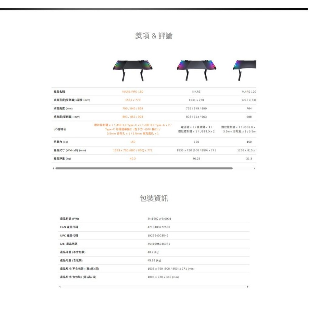 COUGAR 美洲獅 MARS PRO 150 電競桌 RGB 遊戲桌 150公分 USB 3.0 光華商場-細節圖6