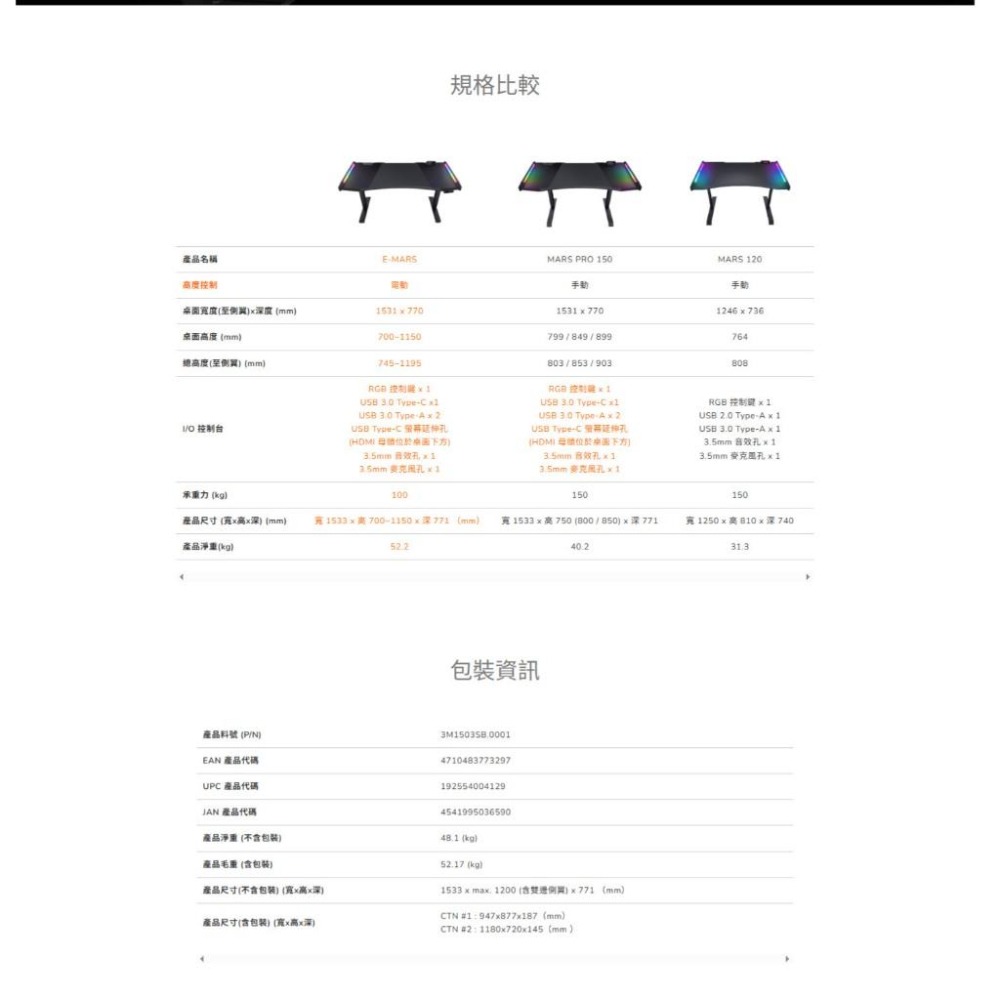 COUGAR 美洲獅 E-MARS 電動升降桌 電競升降桌 遊戲升降桌 升降桌 電競桌 光華商場公司貨-細節圖7