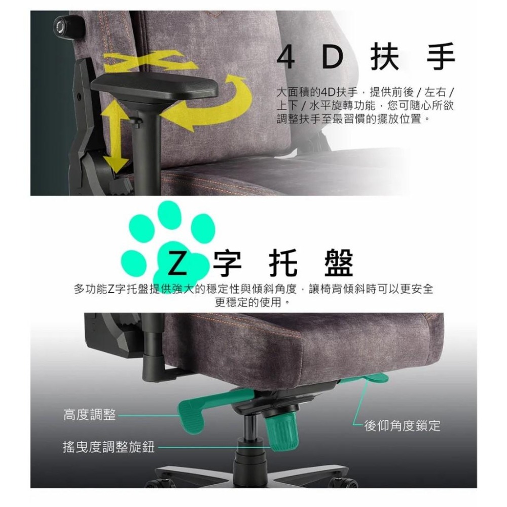 【好禮贈】iRocks T28 Plus 貓抓布布面電腦椅 辦公椅 防潑水 4D扶手 電競椅 辦公椅 沙發椅 光華商場-細節圖6