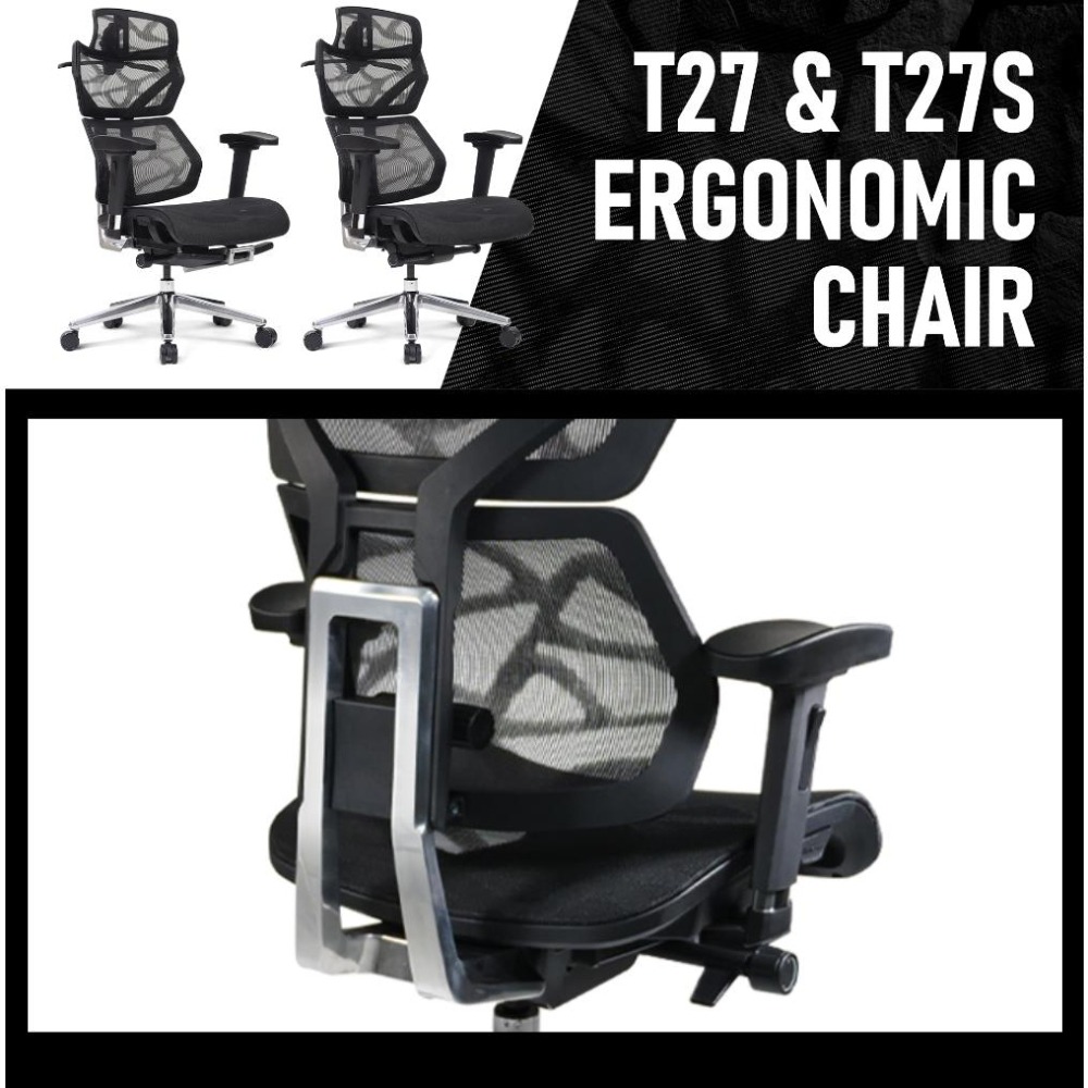 【好禮贈】iRocks T27/T27S 雲岩網人體工學椅 人體工學椅 電競椅 辦公椅 遊戲椅 腳托 光華商場-細節圖3