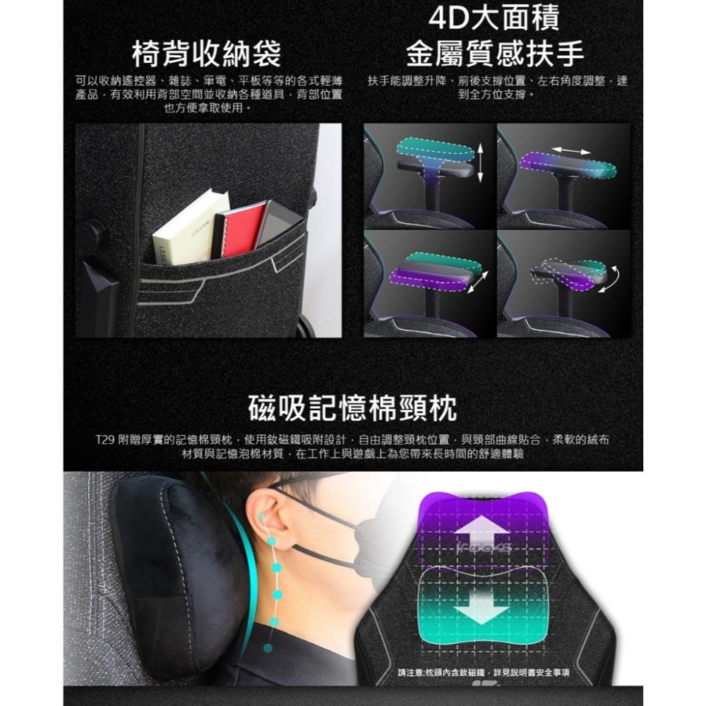 【領卷現折】iRocks 艾芮克 T29 旗艦電腦椅 電腦椅 辦公椅 人體工學椅 質感電腦椅 光華商場 公司貨-細節圖7