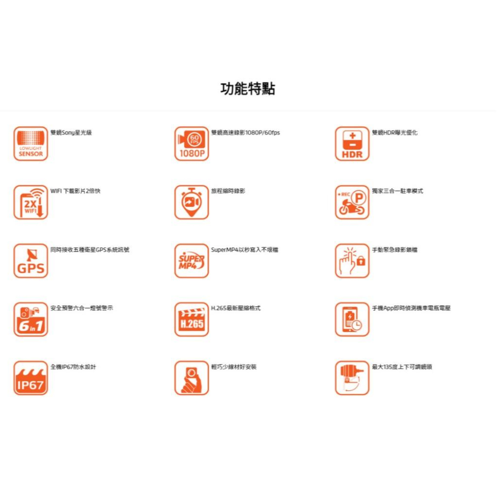 Mio MiVue M820WD 勁系列 分離式 60fps HDR 星光級 雙鏡頭 機車行車記錄器 行車記錄器 光華-細節圖6