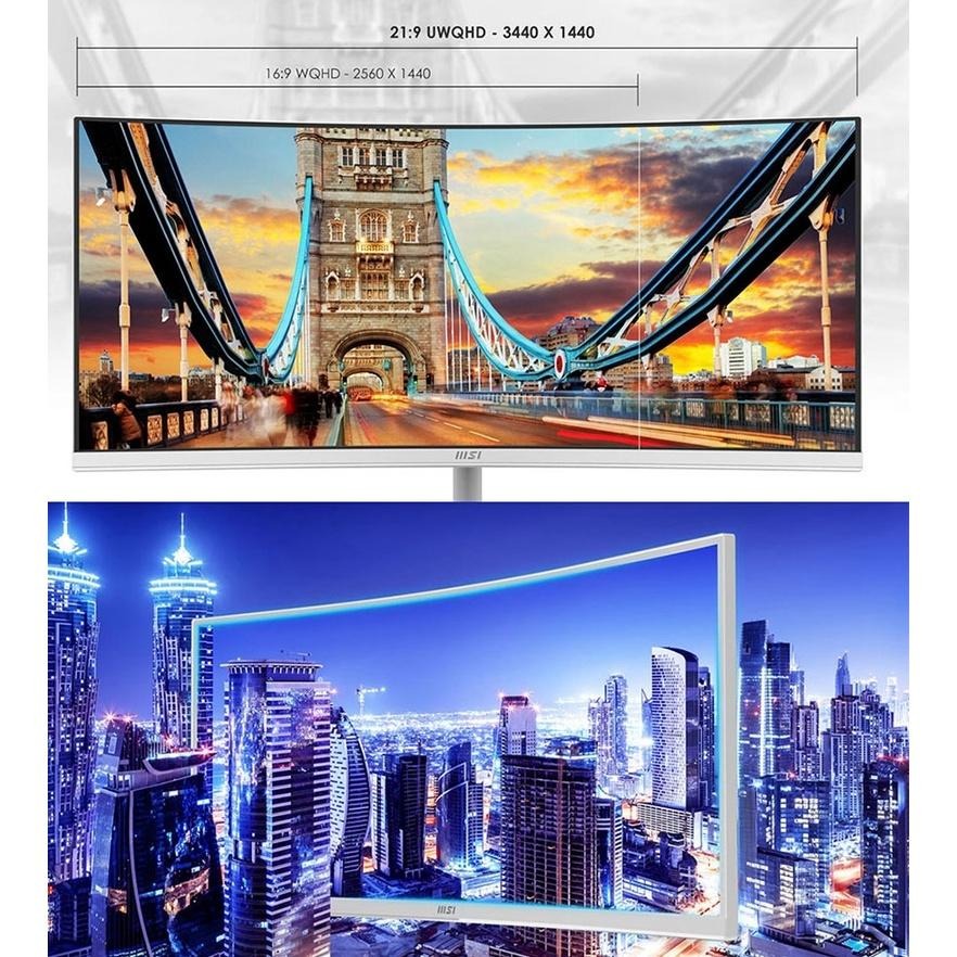 MSI 微星 PRO MP341CQW 34吋 電腦螢幕 曲面螢幕 白色 防閃爍 減藍光 光華商場-細節圖3