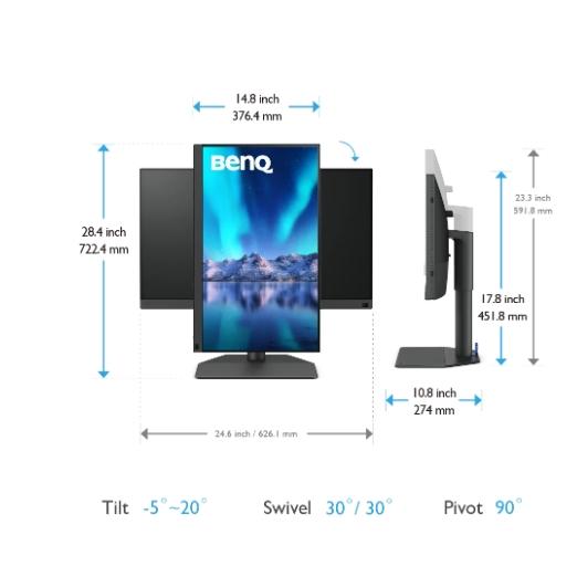 【免運直送】BenQ PhotoVue SW272Q 27吋 2K專業攝影 修圖螢幕 顯示器 IPS 光華商場-細節圖5