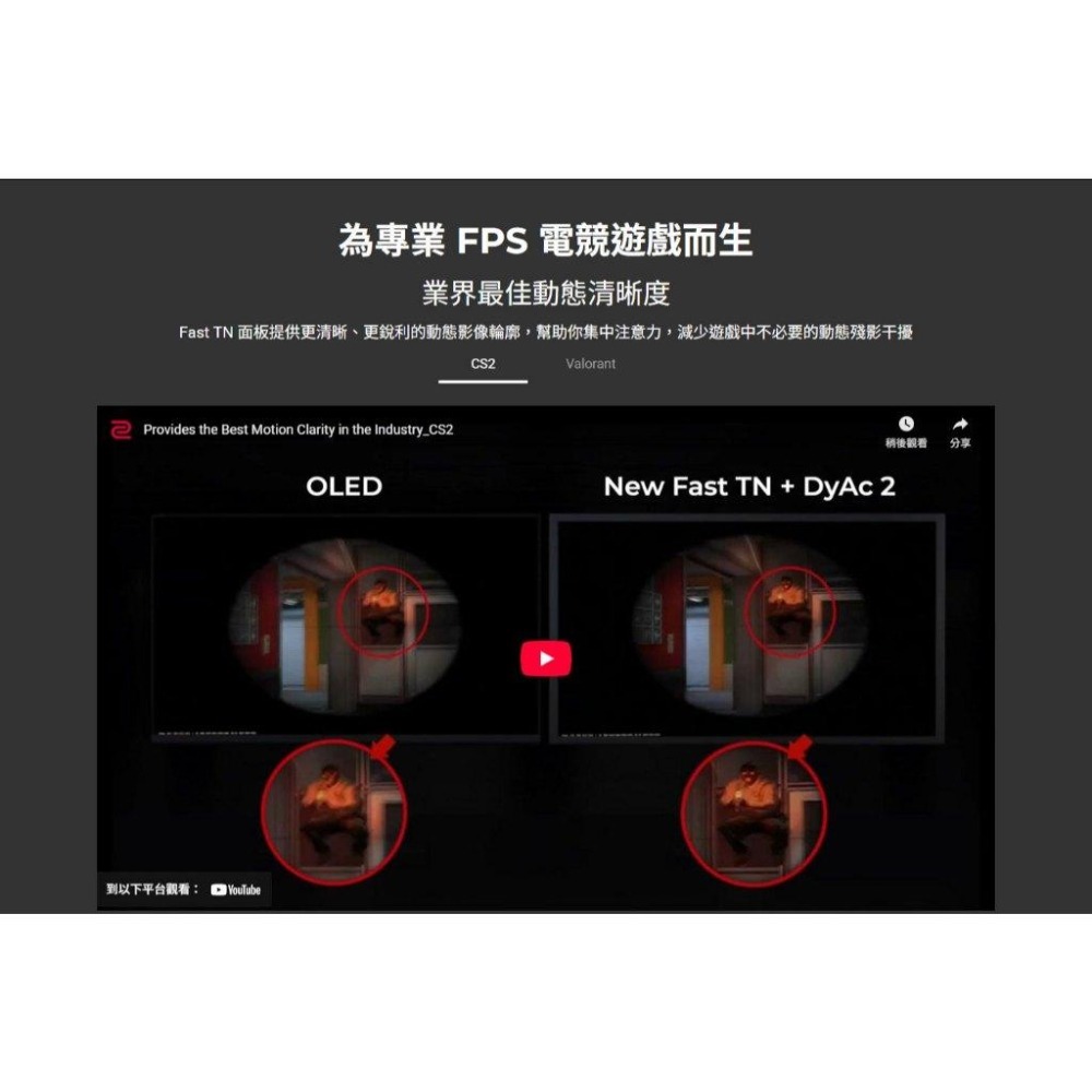 BenQ ZOWIE 卓威 XL2586X+ 24吋 FHD 專業電競螢幕 600Hz／TN／DyAc 2 光華-細節圖4