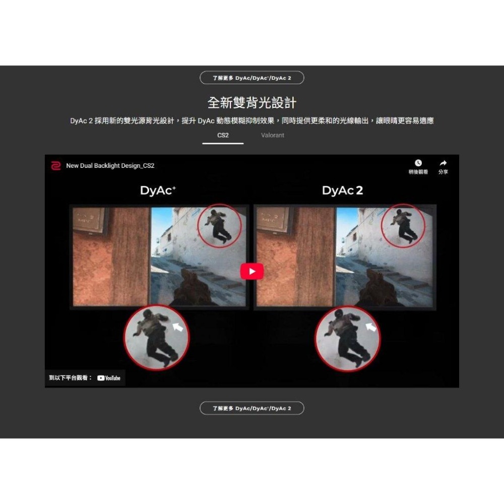 BenQ ZOWIE 卓威 XL2586X+ 24吋 FHD 專業電競螢幕 600Hz／TN／DyAc 2 光華-細節圖8