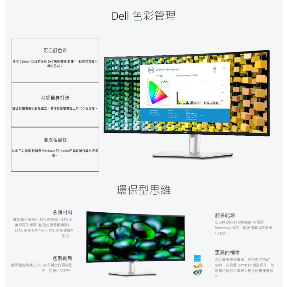 Dell 戴爾 U3425WE 34吋 2K 曲面螢幕 120Hz/IPS/HUB Thunderbolt 4 光華-細節圖7